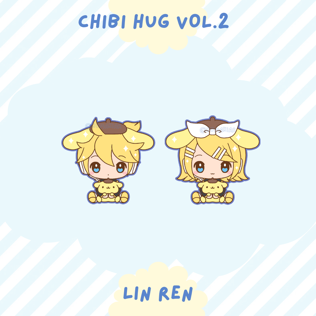 Vocaloid Chibi Hug Enamel Pins – Rin & Len