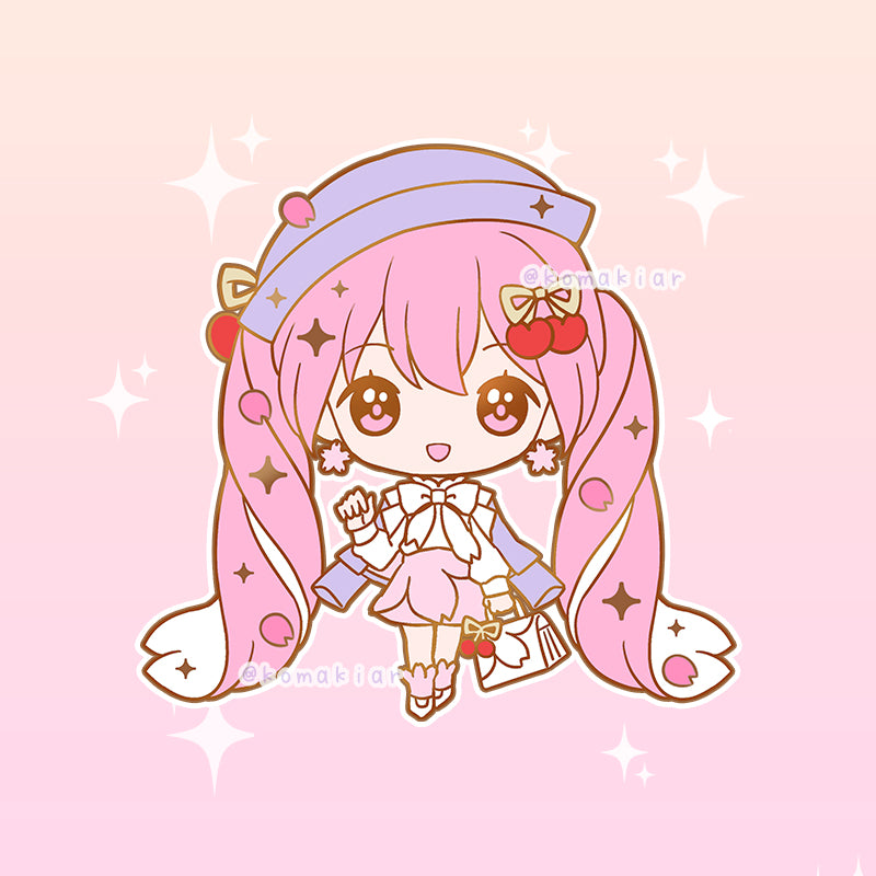Sakura Hanami Miku Virtual Vocalist Enamel Pin