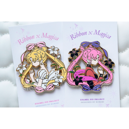 Princess Serenity & Black Lady – Ribbon x Magica Enamel Pin Series