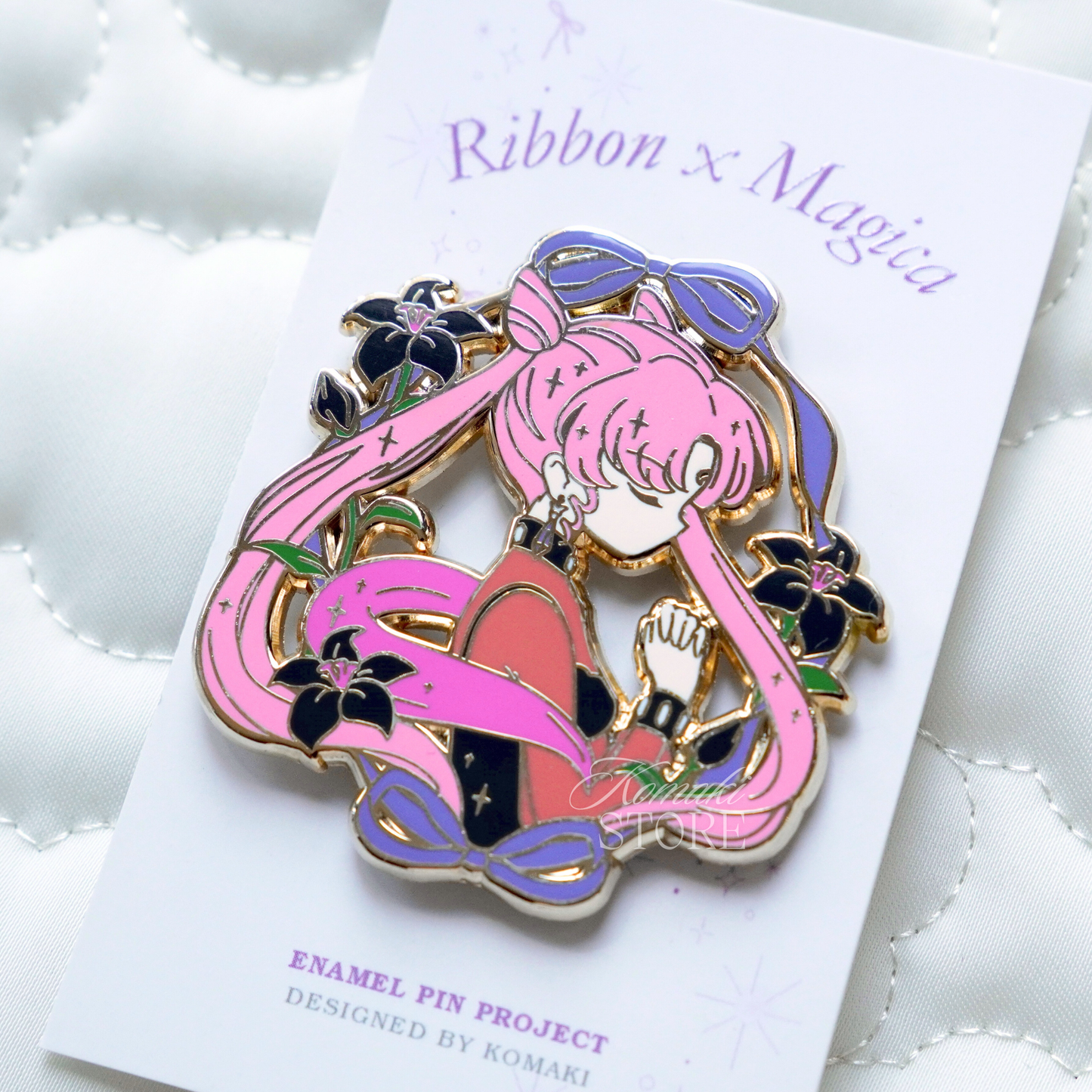 Princess Serenity & Black Lady – Ribbon x Magica Enamel Pin Series