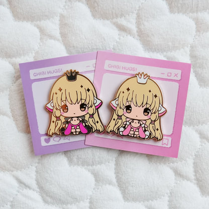 Chobits Chibi Hug Enamel Pins – Chii & Freya