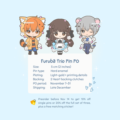 PREORDER: Fruit Basket × Alice Adventure Enamel Pins