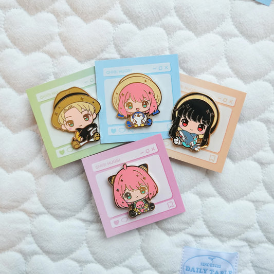 Spy x Family Chibi Hug Enamel Pins – Anya & More