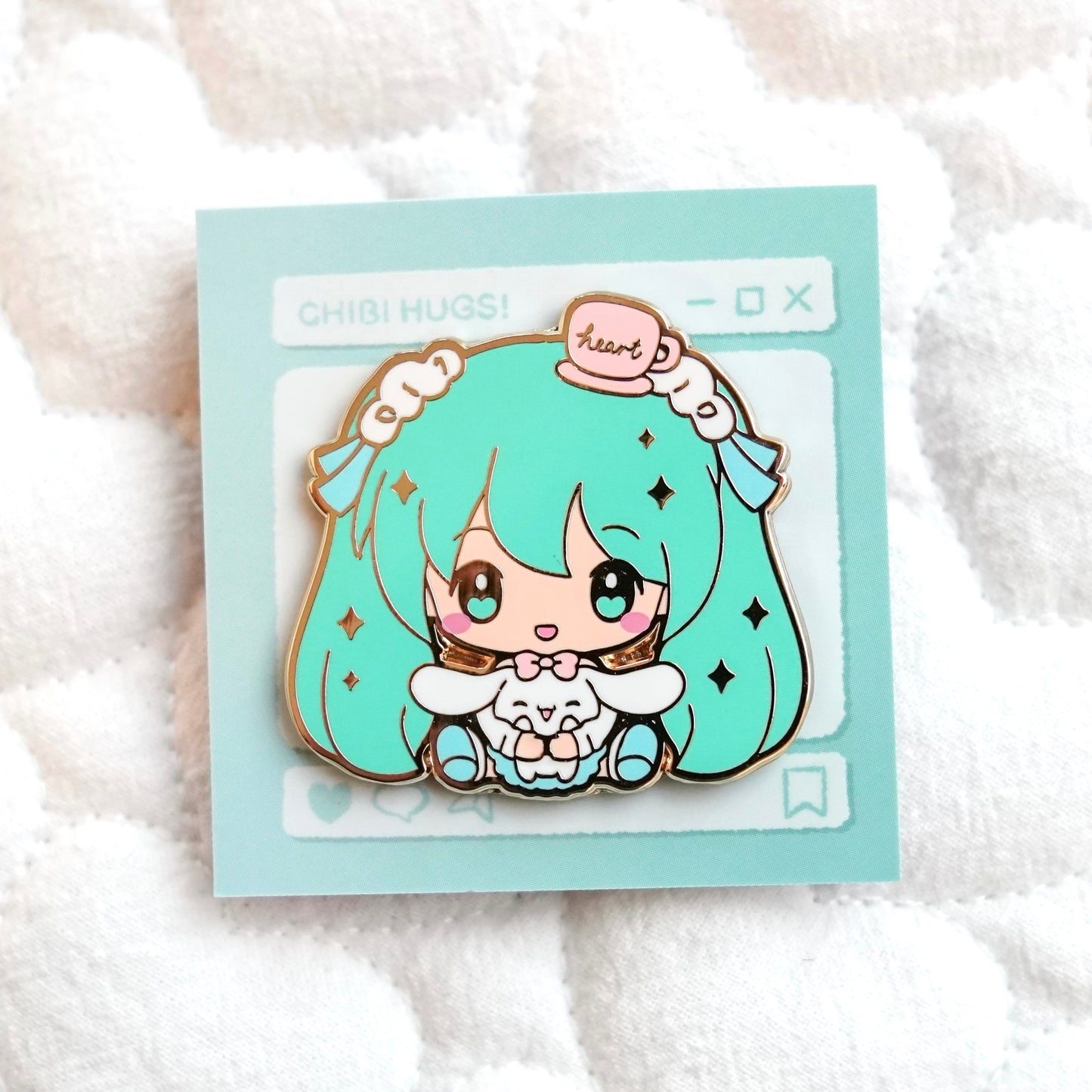 Vocaloid Chibi Hug Enamel Pins – Miku