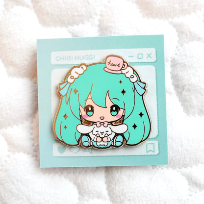 Vocaloid Chibi Hug Enamel Pins – Miku