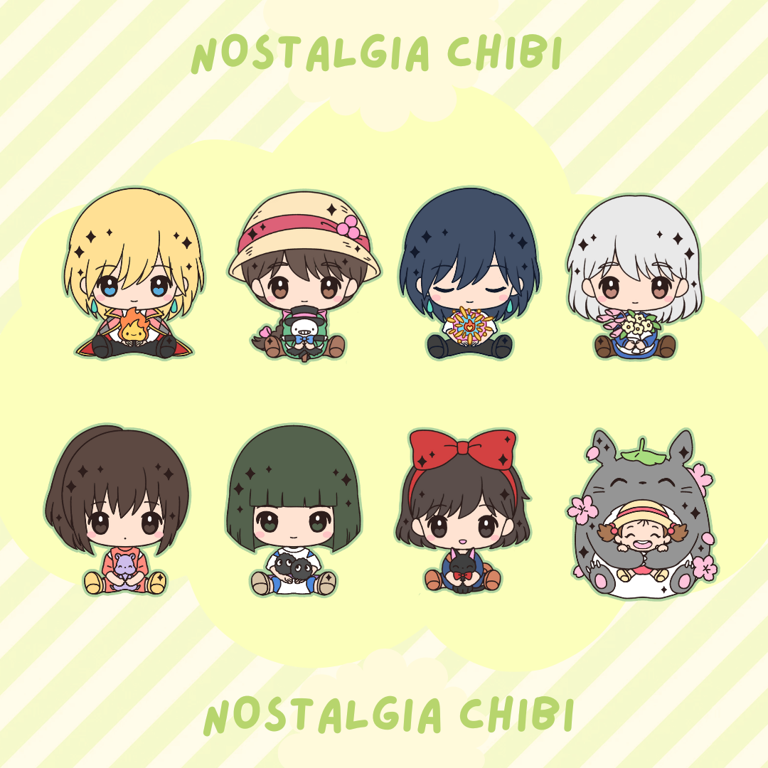 Nostalgia Movie Series Chibi Hug Enamel Pins – Howl & More