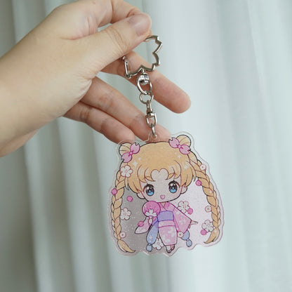 Yukata Usagi Acrylic Keychain - Moonie Series