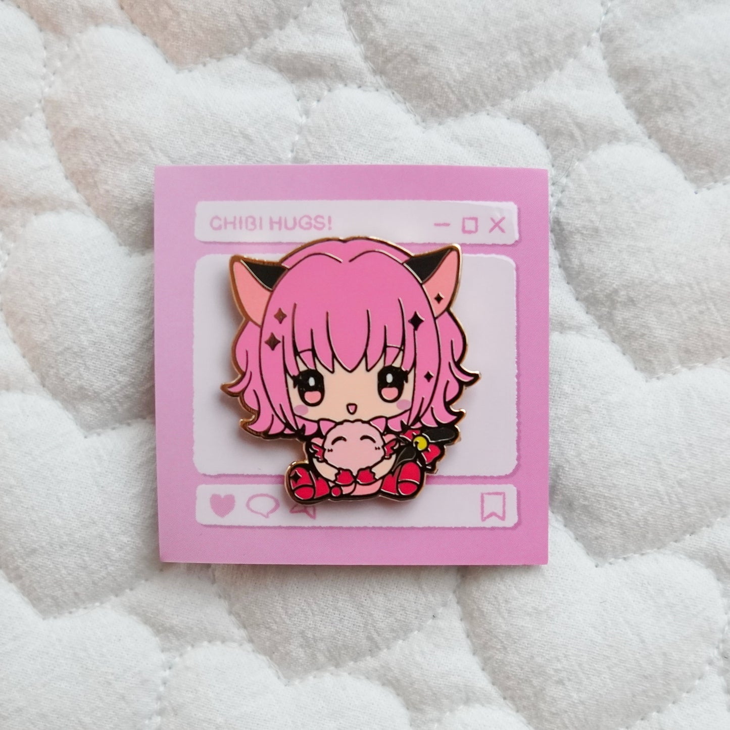 Tokyo Mew Mew Chibi Hug Enamel Pins – Ichigo