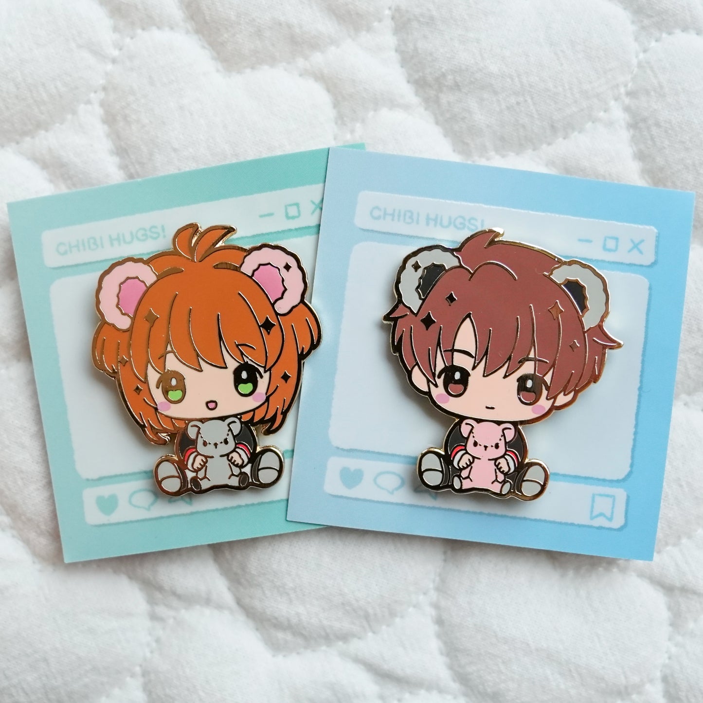 Cardcaptor Sakura Chibi Hug Enamel Pins – Sakura & Syaoran