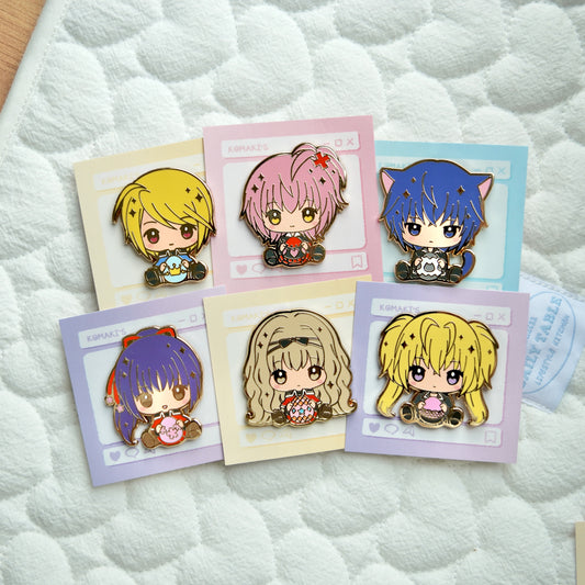Shugo Chara Chibi Hug Enamel Pins – Amu, Ikuto & More