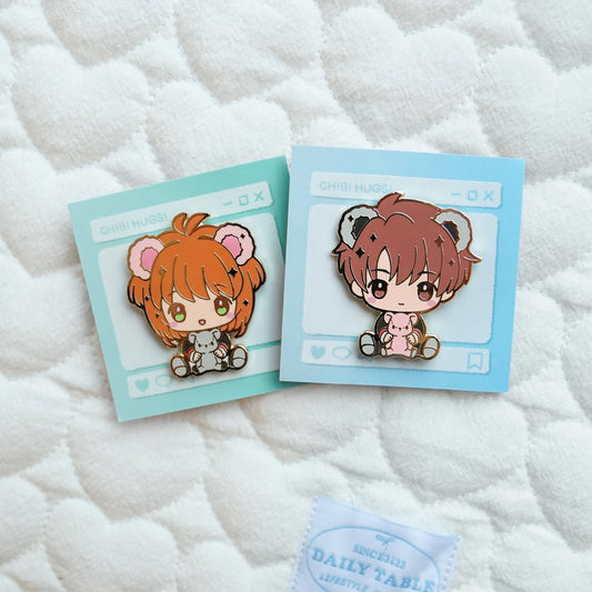 Cardcaptor Sakura Chibi Hug Enamel Pins – Sakura & Syaoran