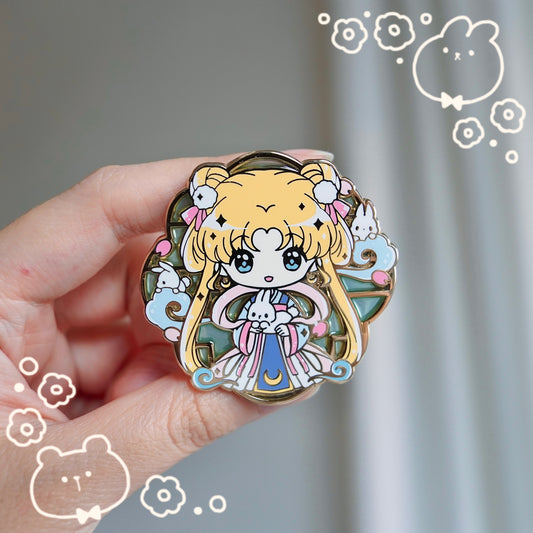 LAST CHANCE: Moonie Series Enamel Pin – Hanfu Usagi & Rabbits