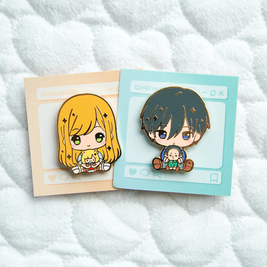 My Love Story with Yamada-kun at Lv999 Chibi Hug Enamel Pins – Akane & Yamada