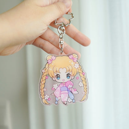 Yukata Usagi Acrylic Keychain - Moonie Series