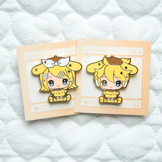 Vocaloid Chibi Hug Enamel Pins – Rin & Len