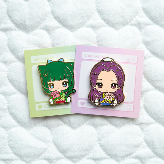 The Apothecary Diaries Chibi Hug Enamel Pins – Maomao & Jinshi