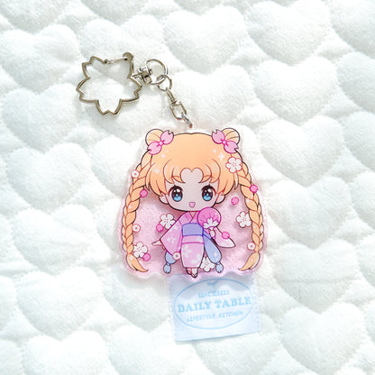 Yukata Usagi Acrylic Keychain - Moonie Series