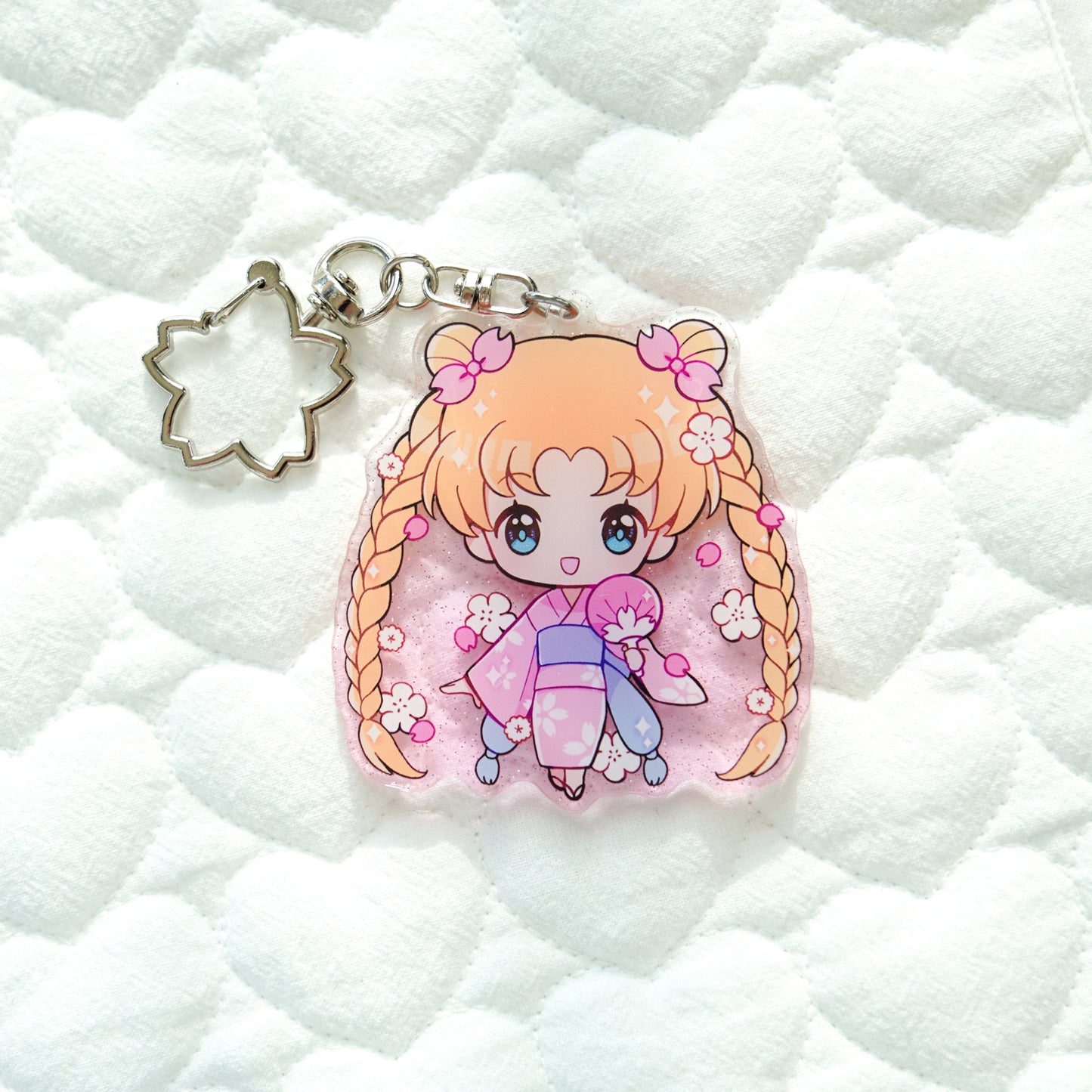 Yukata Usagi Acrylic Keychain - Moonie Series