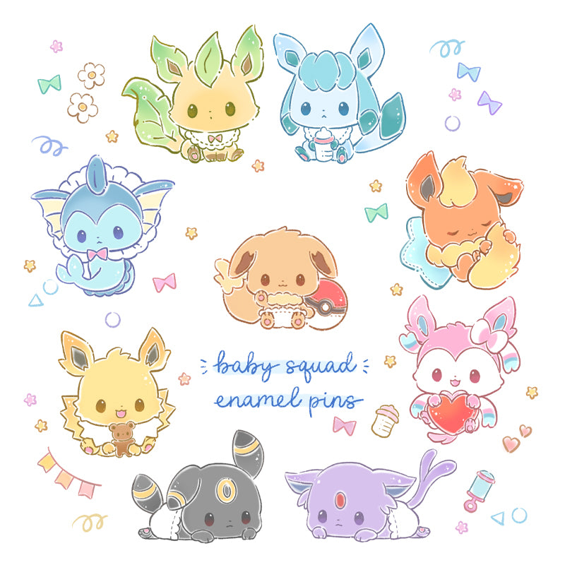 Baby Squad Eeveelution by Mooncake Pin