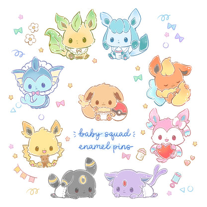 Baby Squad Eeveelution by Mooncake Pin