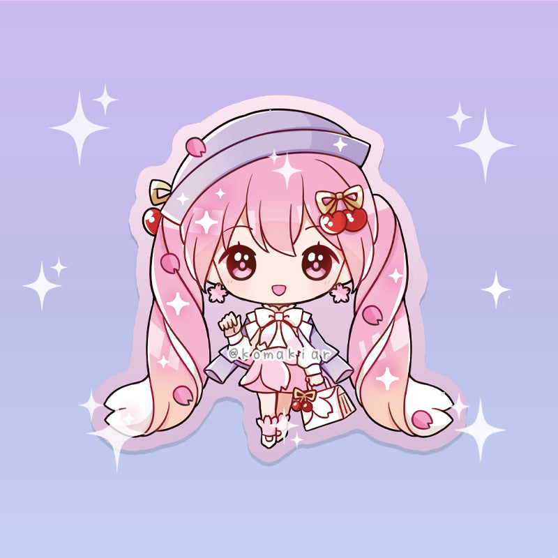 Sakura Hanami Miku Vocaloid sticker, vinyl finish