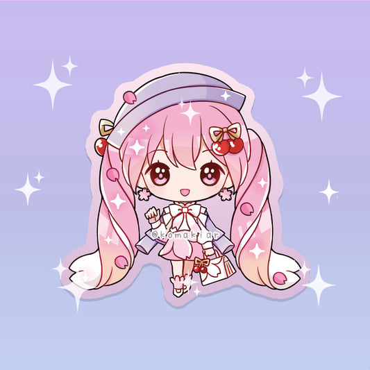 Sakura Hanami Miku Vocaloid sticker, vinyl finish