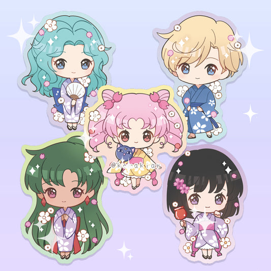 Yukata Chibiusa & Outer Scouts – Moonie Series Sticker