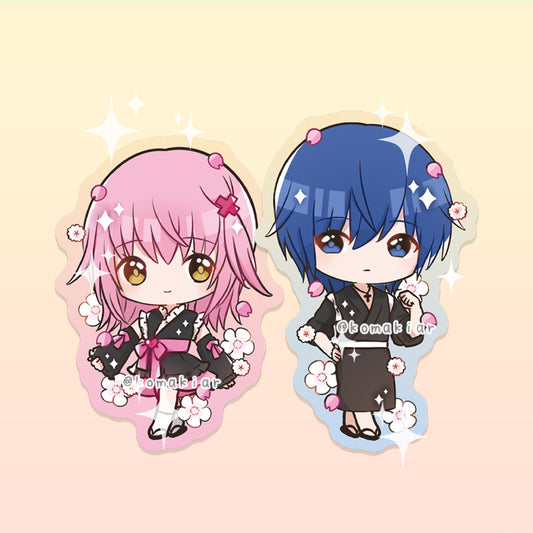 Kimono Amu & Ikuto sticker from Shugo Chara, vinyl finish