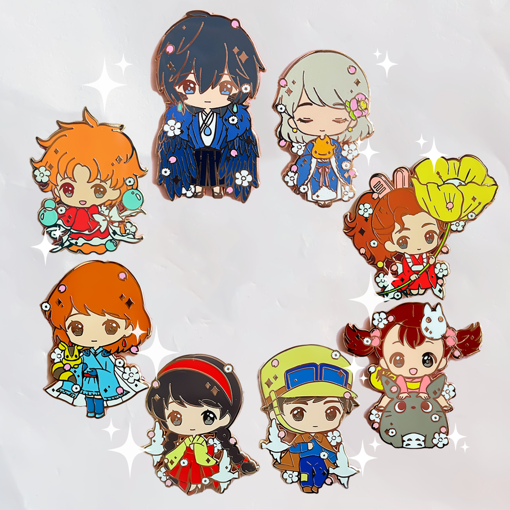 Nostalgia Movie Series Vol. 2 Kimono Enamel Pins – Night Howl & More