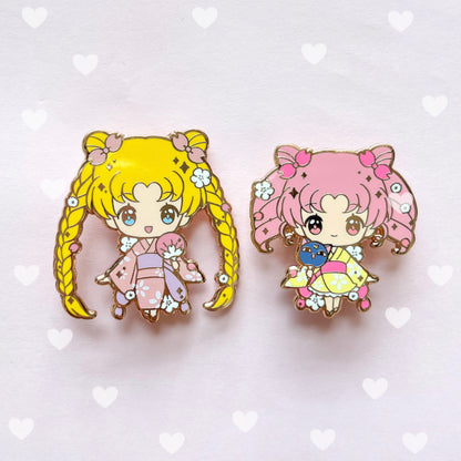 Yukata Girls Enamel Pin Series - Outer Scouts / Wicked Lady / Luna / Moonie