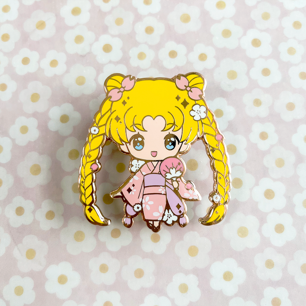 LAST CHANCE: Yukata Girls Enamel Pin Series - Moon Usagi