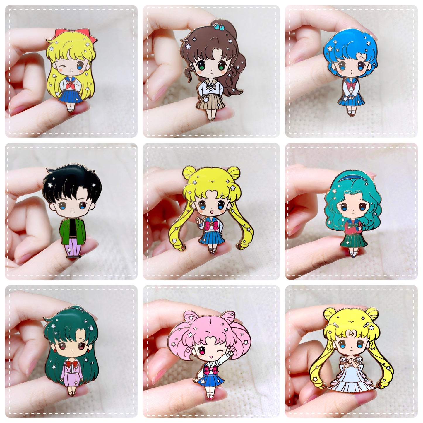 Moonie Series - School Girls Enamel Pins