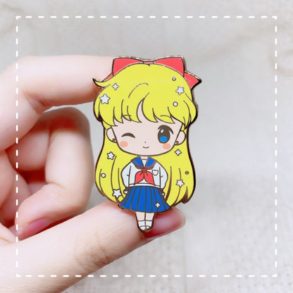 Moonie Series - School Girls Enamel Pins