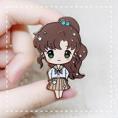 Moonie Series - School Girls Enamel Pins