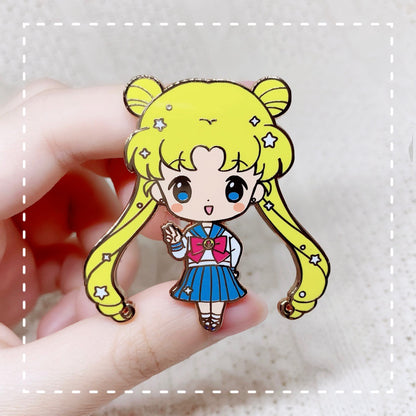 Moonie Series - School Girls Enamel Pins