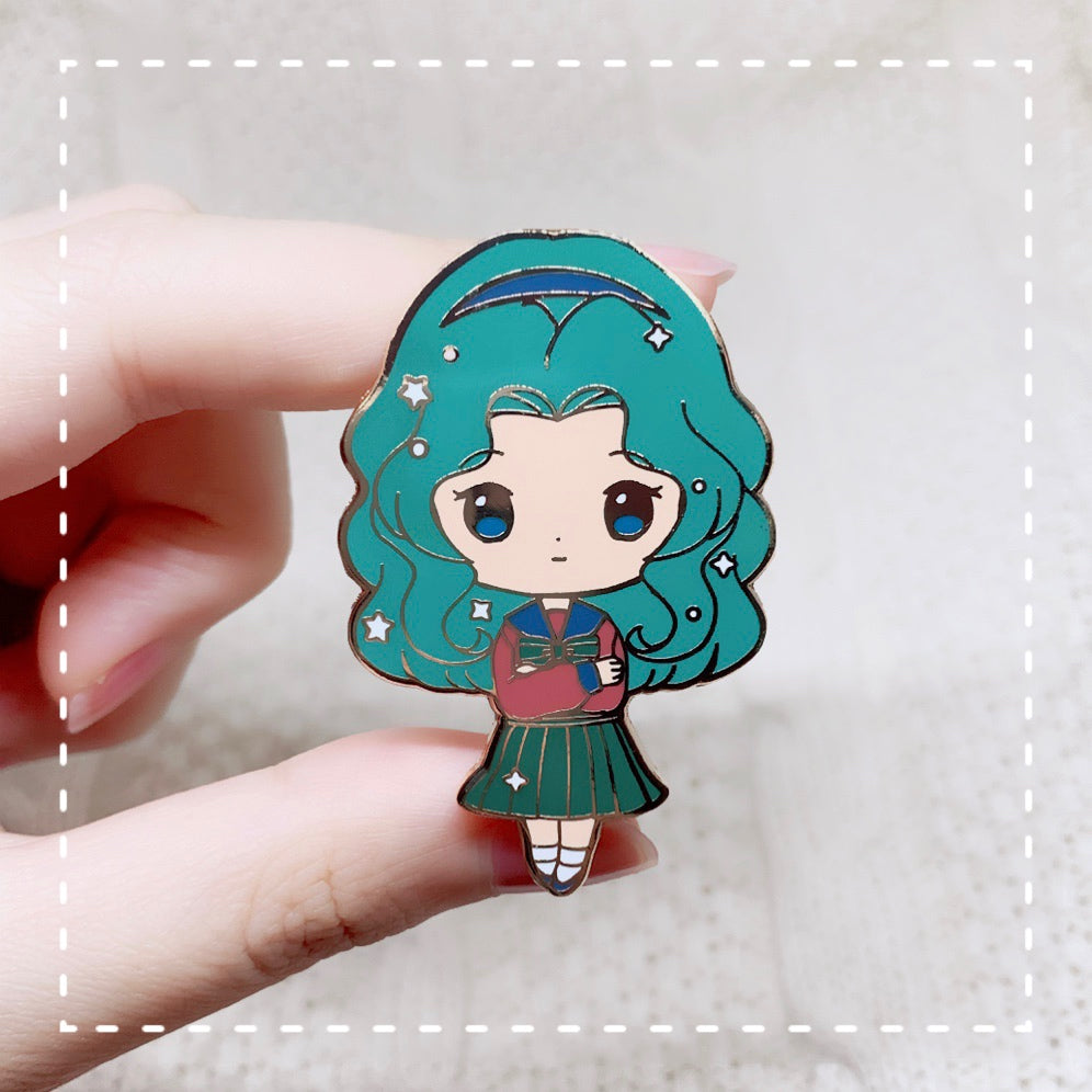 Moonie Series - School Girls Enamel Pins