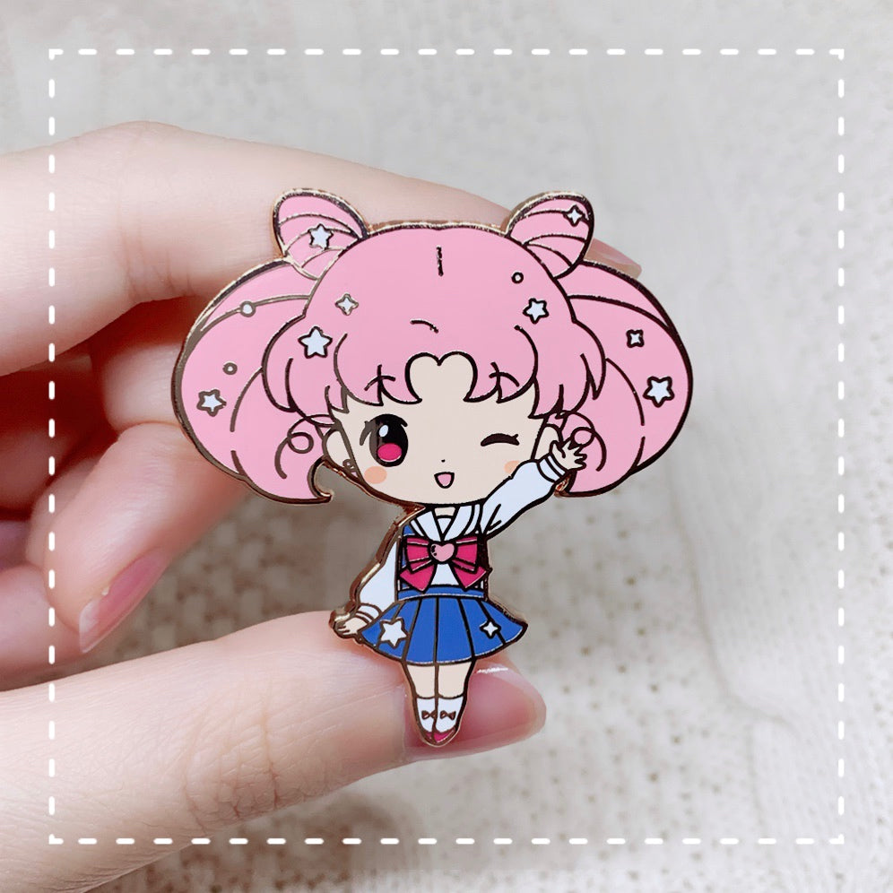 Moonie Series - School Girls Enamel Pins