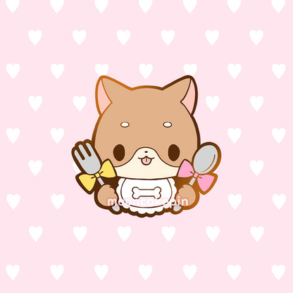 Shiba / Neko - Itadakimasu! by Mooncake Pin
