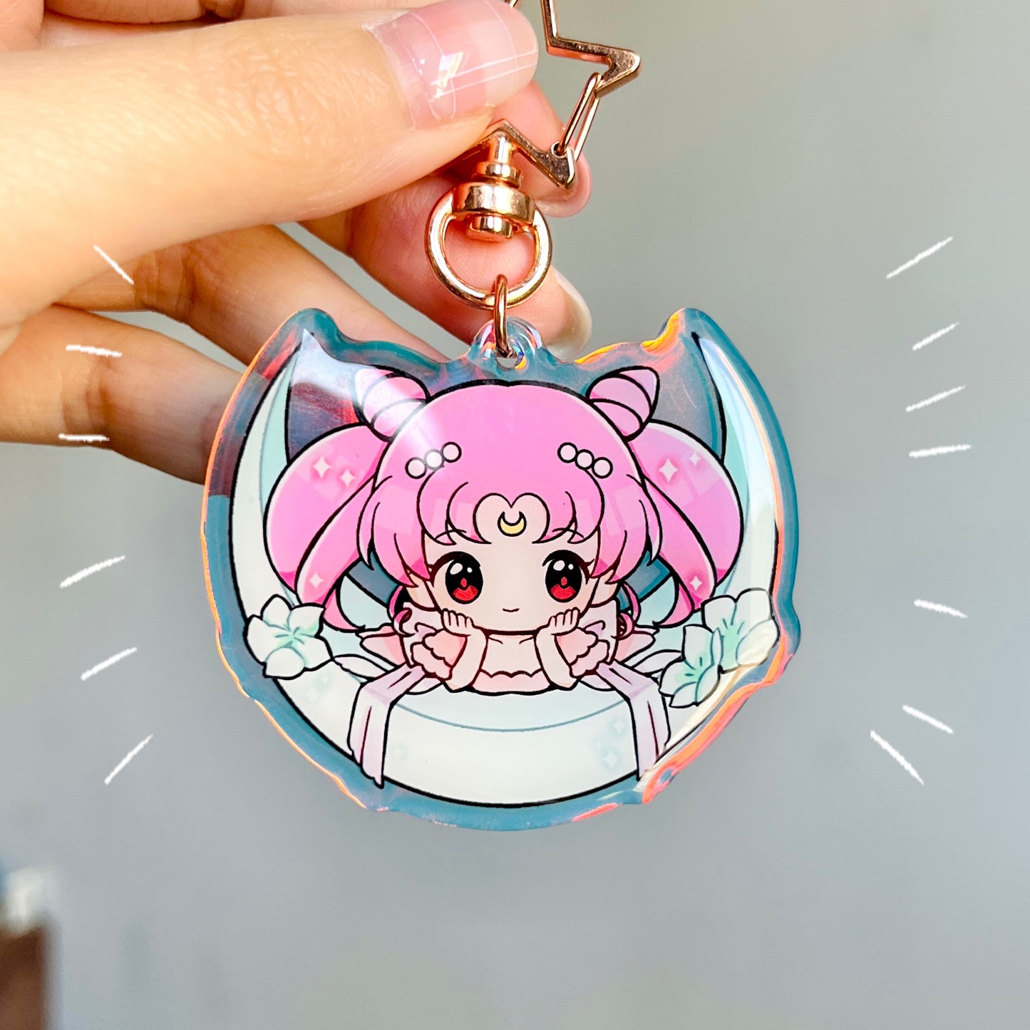 Small Lady Acrylic Keychain - Moonie Series