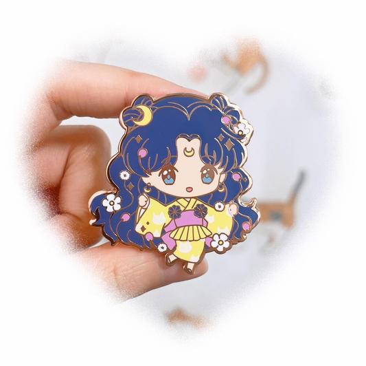 LAST CHANCE: Yukata Girls Enamel Pin Series - Human Luna Cat